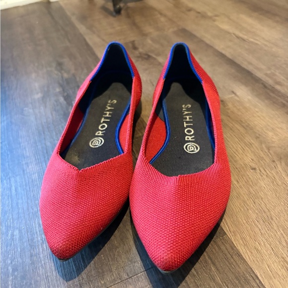 Rothy's Vibrant Red and Blue Flats - Picture 1 of 3